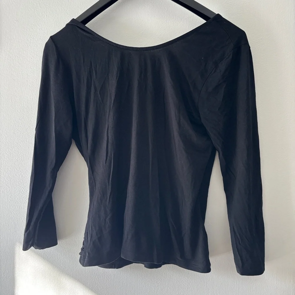Encircled Black Reversible Breakaway wrap top 3/4 Sleeve - Size Medium - Picture 3 of 12